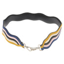 FENDI Strap You Shoulder Strap Leather Black Yellow Auth hk2496-2