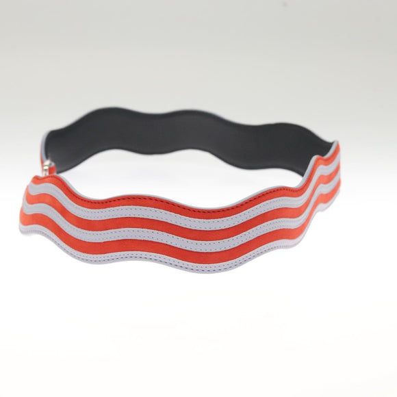 FENDI Strap You Shoulder Strap Leather Orange Auth hk2497