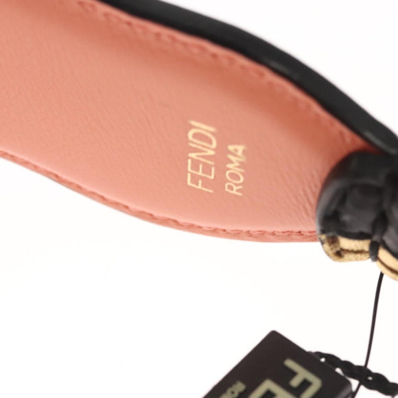 FENDI Strap You Shoulder Strap Leather Gold Auth hk2498