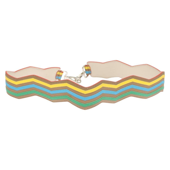 FENDI Strap You Shoulder Strap Leather Beige Auth hk2499