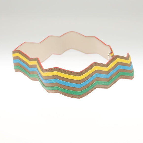 FENDI Strap You Shoulder Strap Leather Beige Auth hk2499