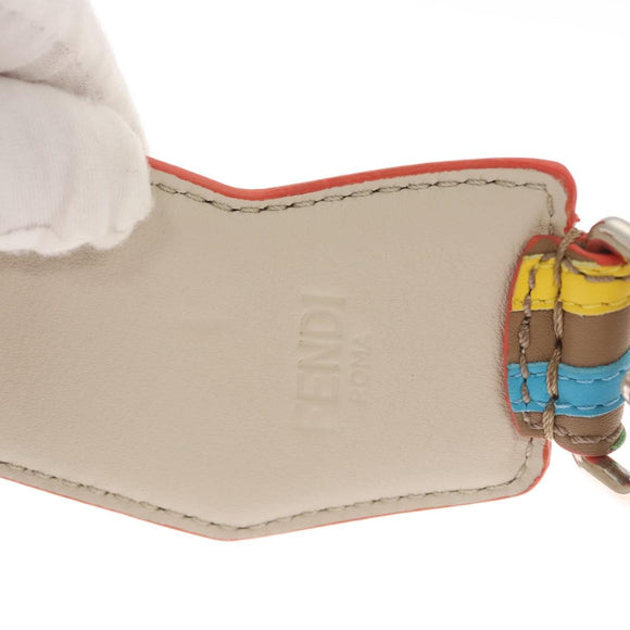 FENDI Strap You Shoulder Strap Leather Beige Auth hk2499