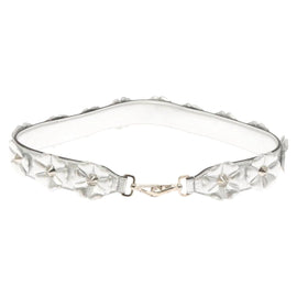 FENDI Strap You Shoulder Strap Leather Silver Auth hk2500 - 0