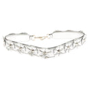 FENDI Strap You Shoulder Strap Leather Silver Auth hk2500-3