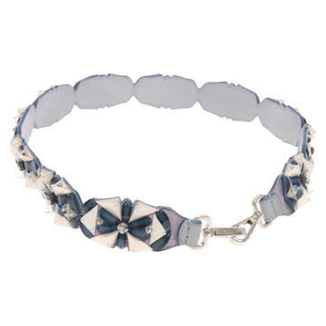 FENDI Strap You Shoulder Strap Leather Blue Auth hk2501