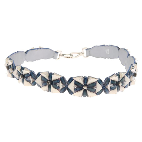 FENDI Strap You Shoulder Strap Leather Blue Auth hk2501