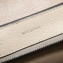 CELINE Trapeze Hand Bag Leather 2way Beige Silver Auth hk2502-20