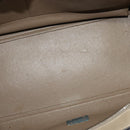 CELINE Trapeze Hand Bag Leather 2way Beige Silver Auth hk2502-10