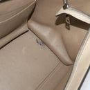 CELINE Trapeze Hand Bag Leather 2way Beige Silver Auth hk2502-11