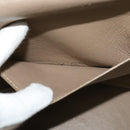 CELINE Trapeze Hand Bag Leather 2way Beige Silver Auth hk2502-22