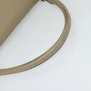CELINE Trapeze Hand Bag Leather 2way Beige Silver Auth hk2502-7