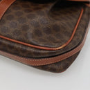 CELINE Macadam Canvas Shoulder Bag PVC Leather Brown Gold Auth hk2506-10