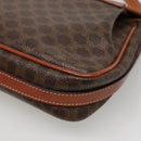 CELINE Macadam Canvas Shoulder Bag PVC Leather Brown Gold Auth hk2506-15