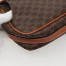 CELINE Macadam Canvas Shoulder Bag PVC Leather Brown Gold Auth hk2506-16