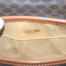 CELINE Macadam Canvas Shoulder Bag PVC Leather Brown Gold Auth hk2506-18