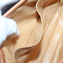 CELINE Macadam Canvas Shoulder Bag PVC Leather Brown Gold Auth hk2506-21