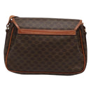 CELINE Macadam Canvas Shoulder Bag PVC Leather Brown Gold Auth hk2506-2