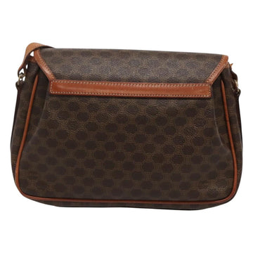 CELINE Macadam Canvas Shoulder Bag PVC Leather Brown Gold Auth hk2506 - 0