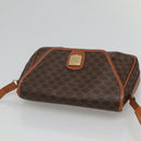 CELINE Macadam Canvas Shoulder Bag PVC Leather Brown Gold Auth hk2506-6