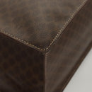 CELINE Macadam Canvas Hand Bag PVC Leather Brown Gold Auth hk2512-14