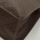 CELINE Macadam Canvas Hand Bag PVC Leather Brown Gold Auth hk2512-15