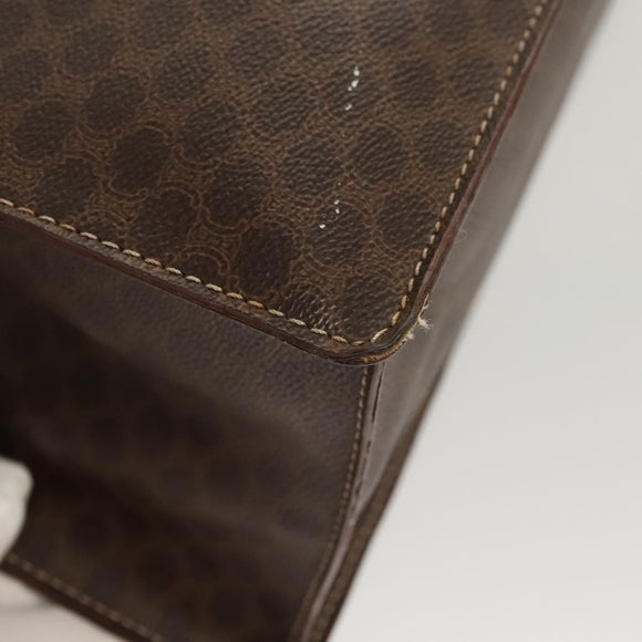 CELINE Macadam Canvas Hand Bag PVC Leather Brown Gold Auth hk2512