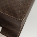 CELINE Macadam Canvas Hand Bag PVC Leather Brown Gold Auth hk2512-9