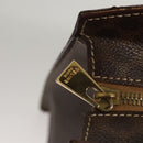 CELINE Macadam Canvas Hand Bag PVC Leather Brown Gold Auth hk2512-18