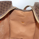 CELINE Macadam Canvas Hand Bag PVC Leather Brown Gold Auth hk2512-20