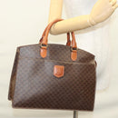 CELINE Macadam Canvas Hand Bag PVC Leather Brown Gold Auth hk2512-23