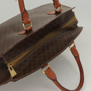 CELINE Macadam Canvas Hand Bag PVC Leather Brown Gold Auth hk2512-6