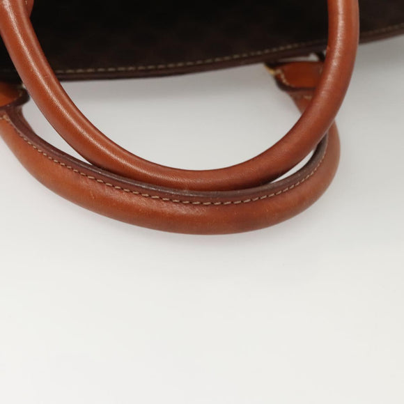 CELINE Macadam Canvas Hand Bag PVC Leather Brown Gold Auth hk2512