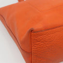 PRADA Tote Bag Leather Orange Gold Auth hk2515-15