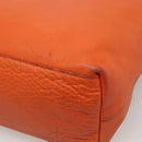PRADA Tote Bag Leather Orange Gold Auth hk2515-16