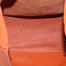 PRADA Tote Bag Leather Orange Gold Auth hk2515-9