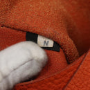 PRADA Tote Bag Leather Orange Gold Auth hk2515-12