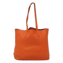 PRADA Tote Bag Leather Orange Gold Auth hk2515-13