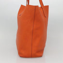 PRADA Tote Bag Leather Orange Gold Auth hk2515-4