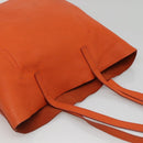 PRADA Tote Bag Leather Orange Gold Auth hk2515-6