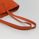 PRADA Tote Bag Leather Orange Gold Auth hk2515-7
