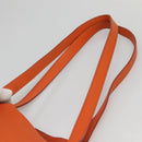 PRADA Tote Bag Leather Orange Gold Auth hk2515-14