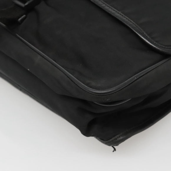 PRADA Shoulder Bag Nylon Black Silver Auth hk2516