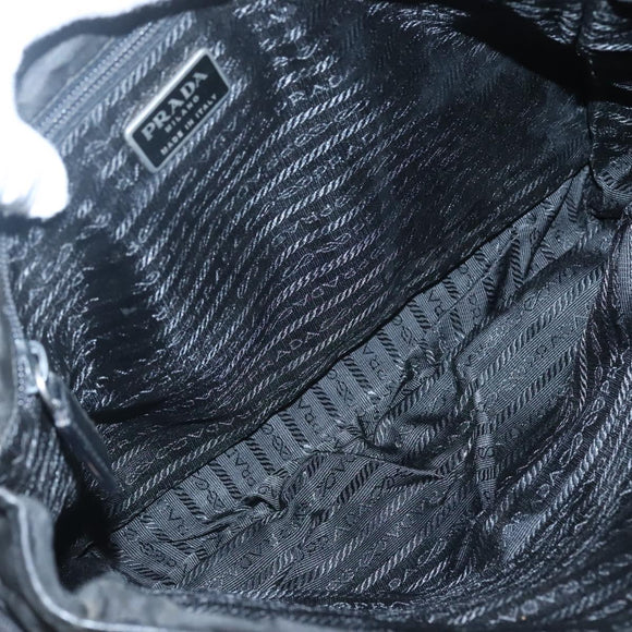 PRADA Shoulder Bag Nylon Black Silver Auth hk2516