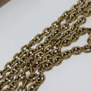 Christian Dior Saddle Chain Wallet Leather Brown Gold Auth hk2524-8