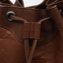 Burberrys Shoulder Bag Leather Brown Gold Auth hk2525-10