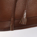 Burberrys Shoulder Bag Leather Brown Gold Auth hk2525-11