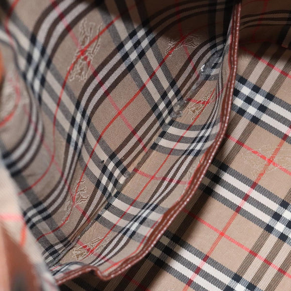 Burberrys Shoulder Bag Leather Brown Gold Auth hk2525