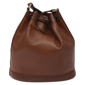 Burberrys Shoulder Bag Leather Brown Gold Auth hk2525 - 0