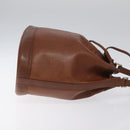 Burberrys Shoulder Bag Leather Brown Gold Auth hk2525-3