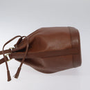 Burberrys Shoulder Bag Leather Brown Gold Auth hk2525-4